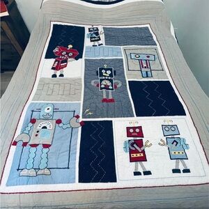 Robot Themed Quilt Blanket